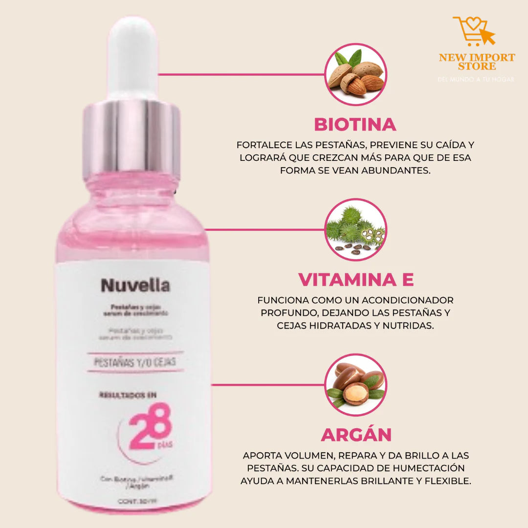 Nuvella - Serum de pestañas y cejas